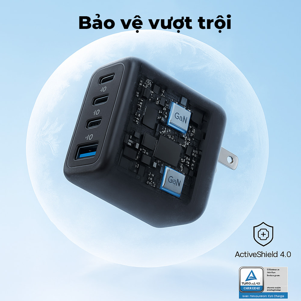 Củ Sạc Anker Zolo 3C1A 70W đảm bảo sạc an toàn