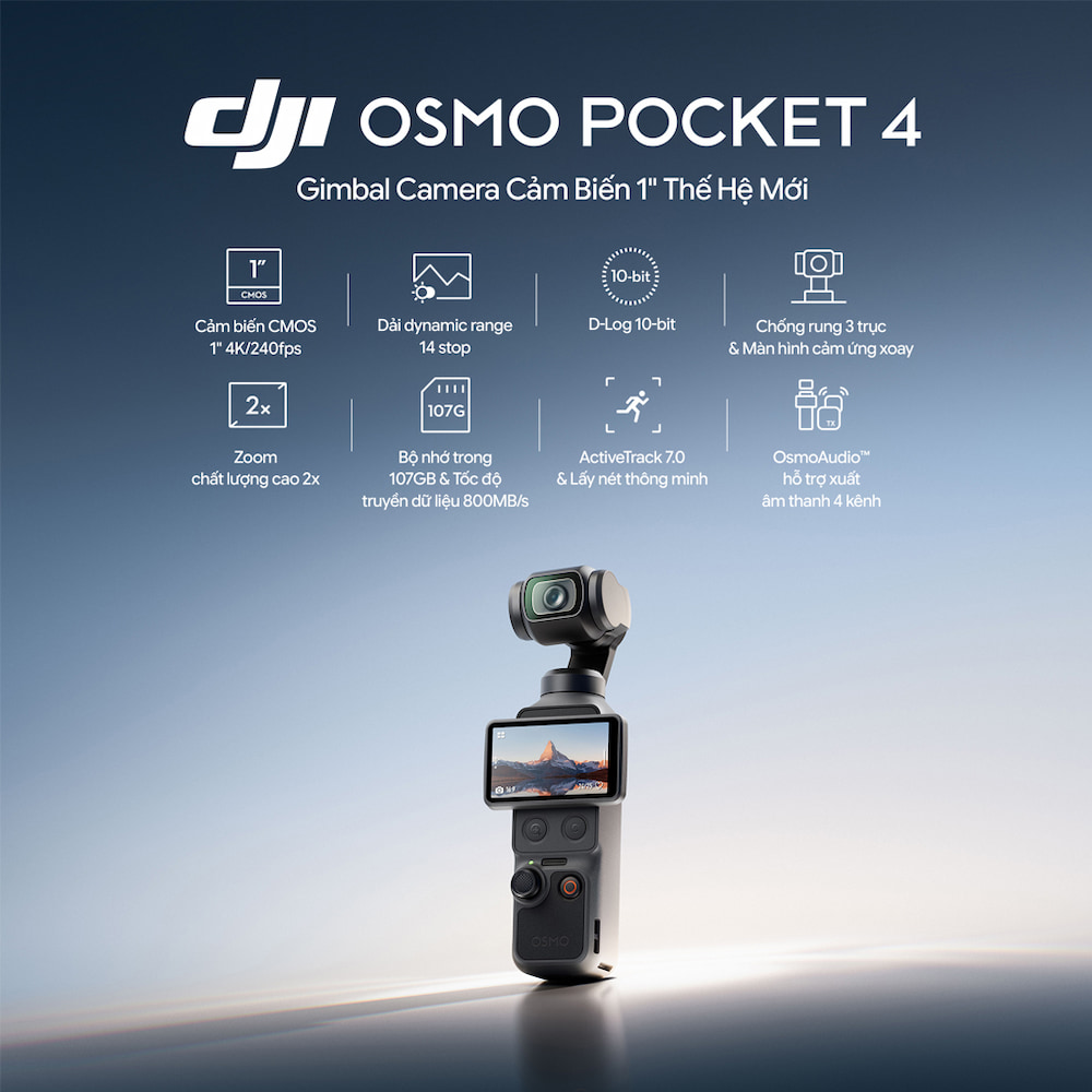 DJI Osmo Pocket 4 Standard Combo sở hữu cảm biến inch