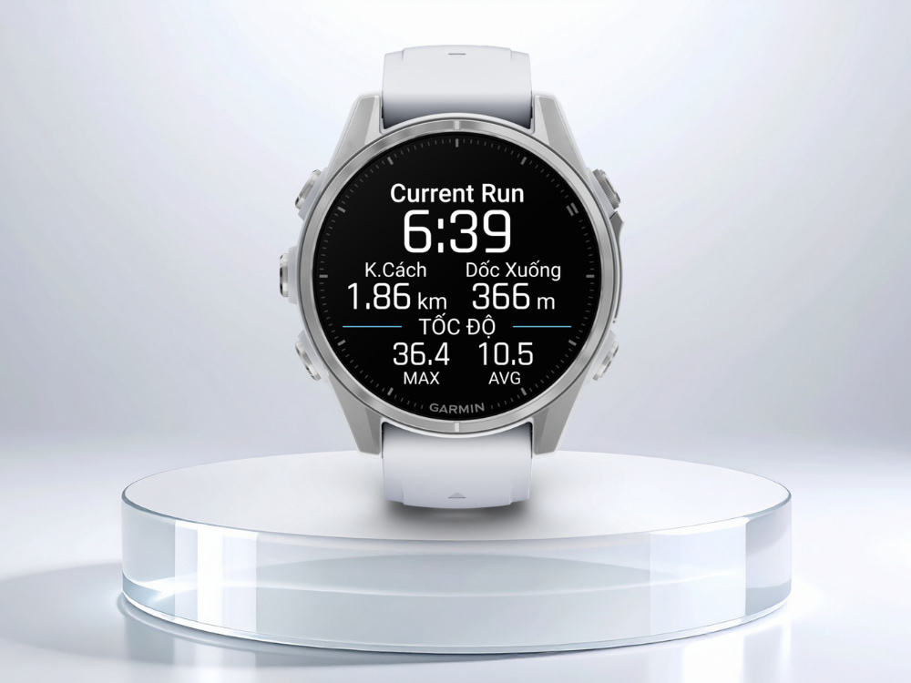 Garmin Fenix 8 43mm Viền Thép Dây silicone đa dạng môn thể thao