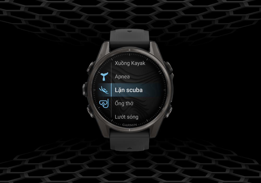 Garmin Fenix 8 Sapphire 43mm viền Titanium Dây Silicone bền bỉ