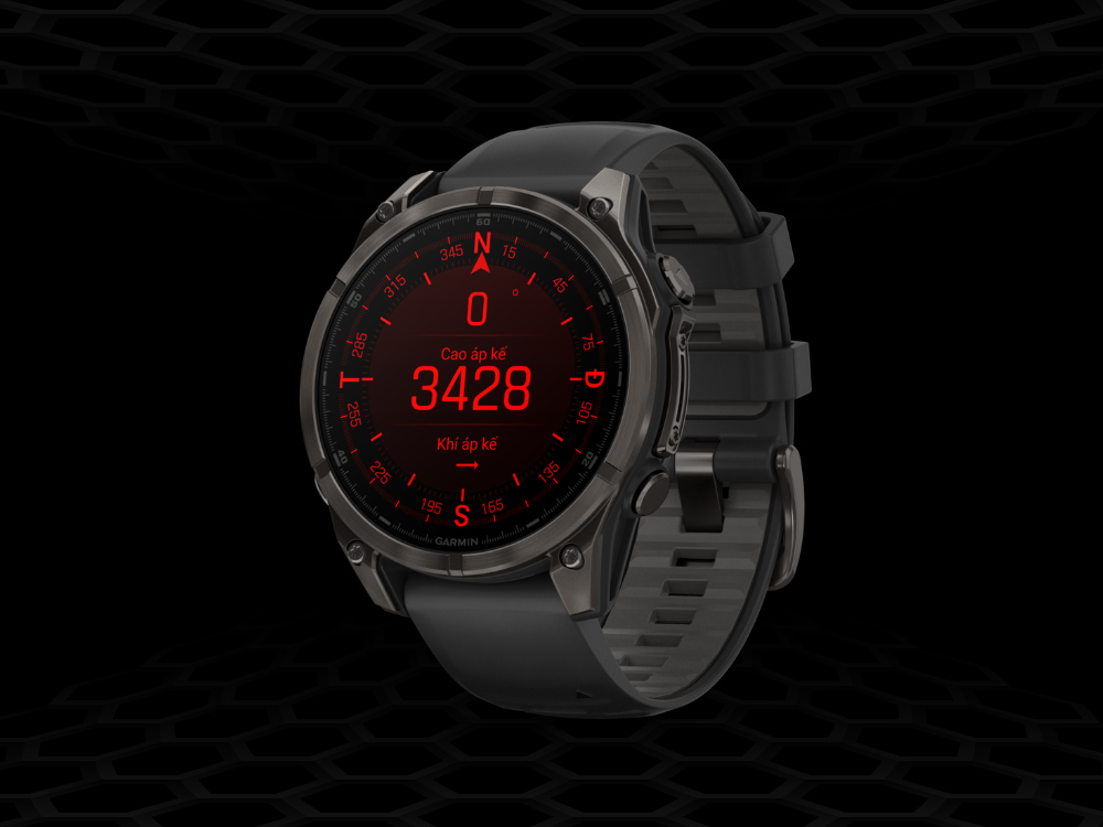 Garmin Fenix 8 Sapphire 47mm Viền Titanium Dây Silicone
