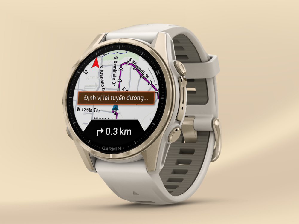 Màn hình Garmin Fenix 8 43mm Viền Thép Không Gỉ Dây Silicone