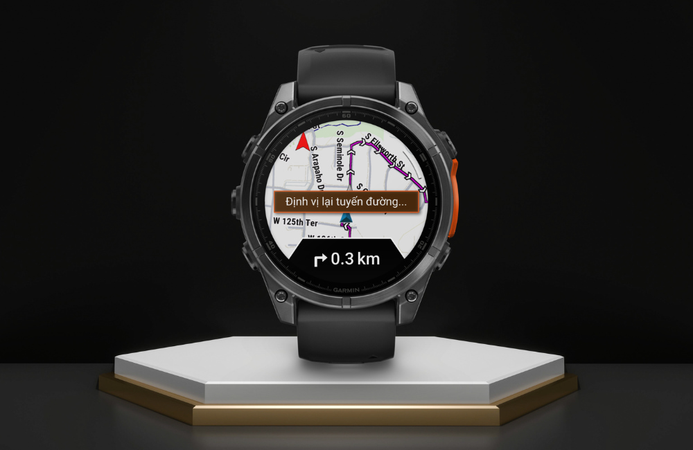 Màn hình Garmin Fenix 8 47mm viền thép dây silicone