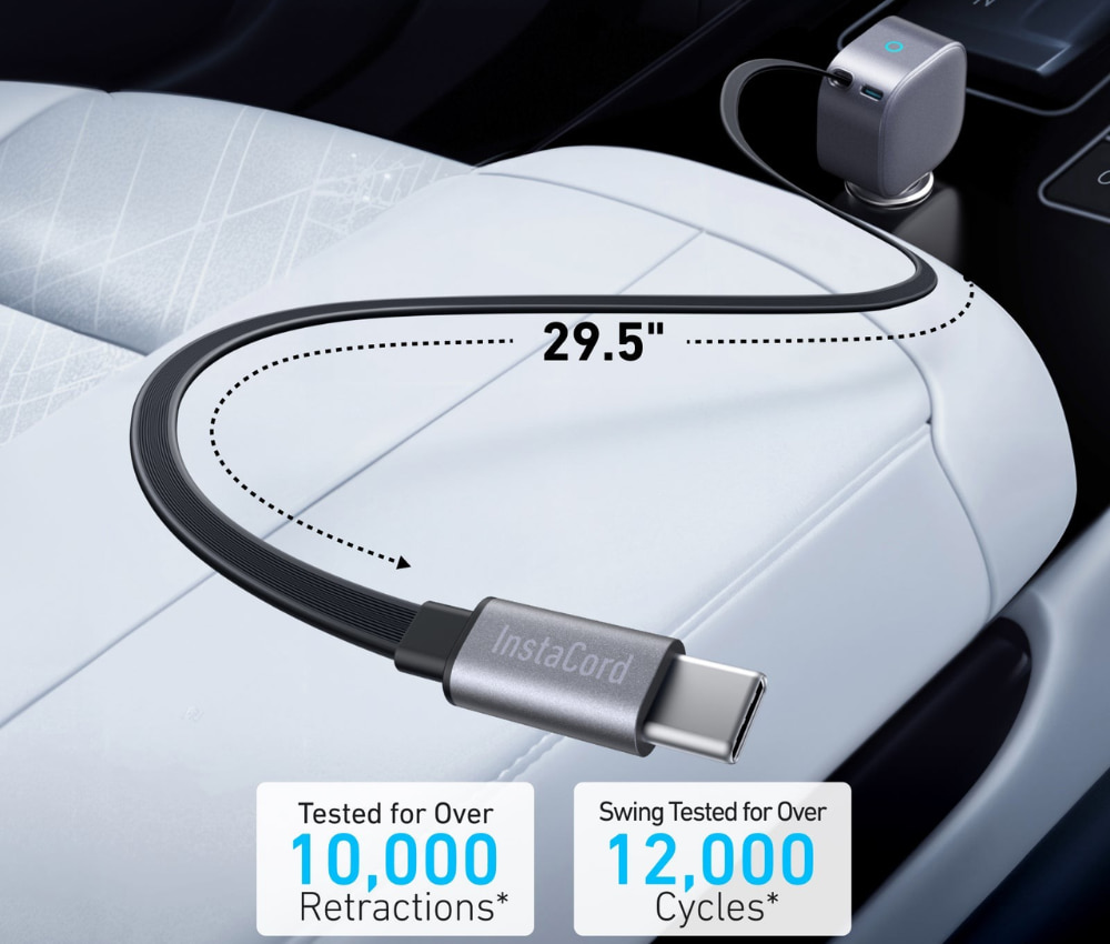 Tẩu sạc ô tô Anker Nano 1C 75W tích hợp dây cáp USB-C