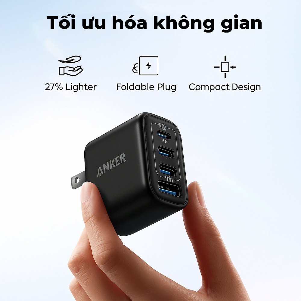 Thiết kế Củ Sạc Anker Zolo 3C1A 70W
