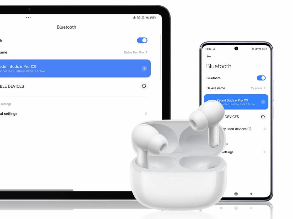 Xiaomi Redmi Buds 6 Pro Trắng kết nối cùng lúc 2 thiết bị