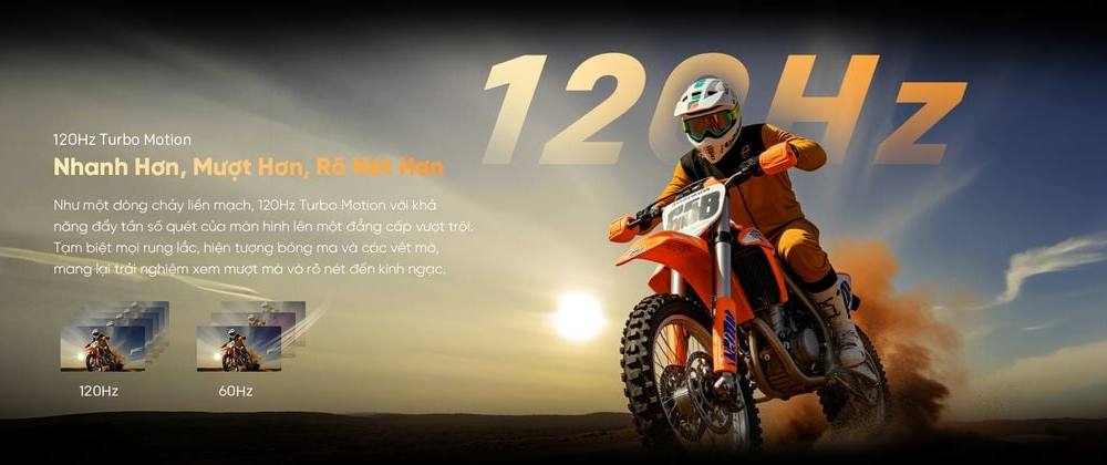 Tần số quét lên đến 120Hz Google Tivi QLED Coocaa 65L75