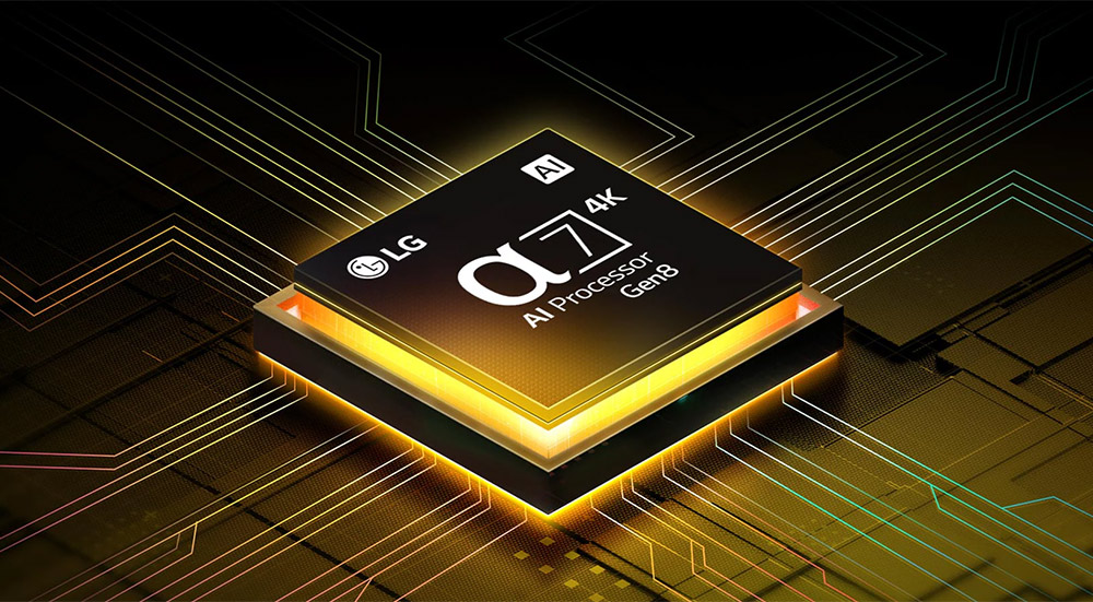 Bộ xử lý α7 AI 4K Gen 8 Tivi LG AI 4K 65 Inch 65UA8055PSA
