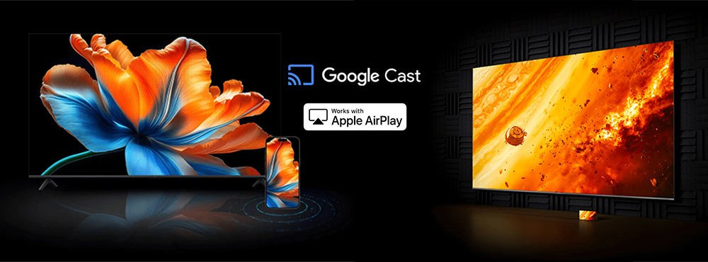 Tivi hỗ trợ Google Cast và Apple AirPlay