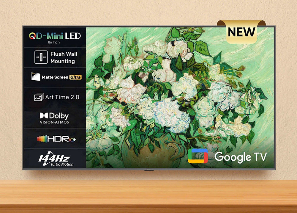 Google Tivi Khung Tranh Coocaa 86L85: Nghệ thuật sống hiện đại