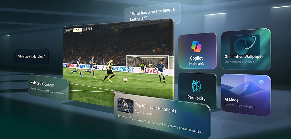 Trợ lý Samsung Vision AI Companion Tivi Samsung Micro RGB 4K 75 Inch MRA75R95HX