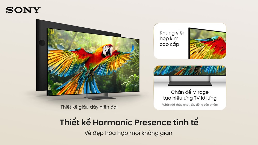Thiết kế hài hòa Sony Google TV True RGB BRAVIA 7 II K-65XR70M2