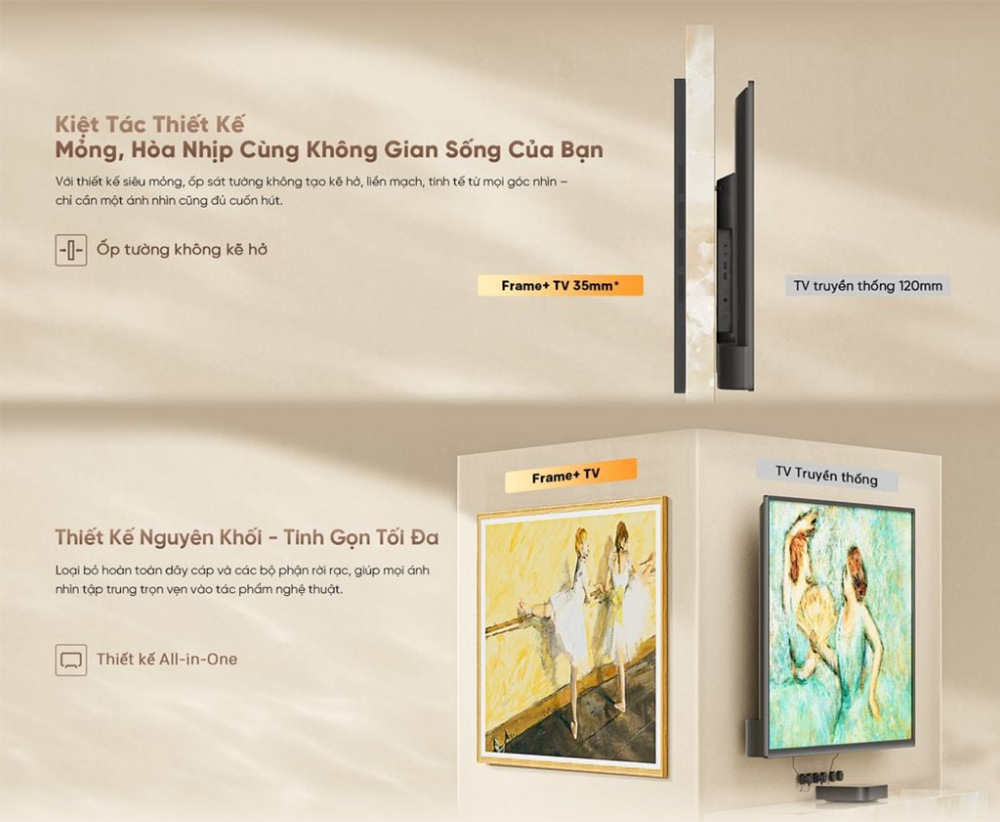 Thiết kế Google Tivi Khung Tranh Coocaa 86L85