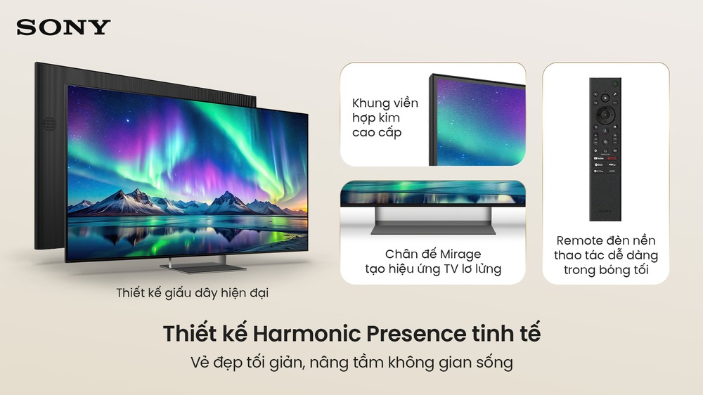 Thiết kế Sony Google TV True RGB BRAVIA 9 II K-75XR90M2
