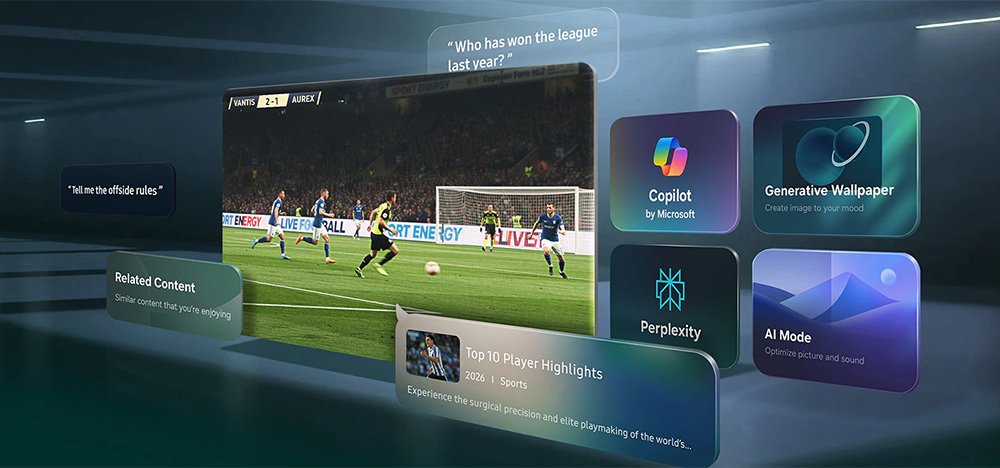 Trợ lý Samsung Vision AI Companion Tivi Samsung 4K 55 Inch UA55U8500H