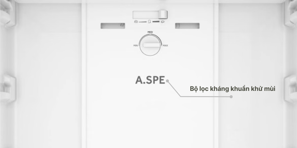 Bộ lọc A.SPE hỗ trợ kháng khuẩn và khử mùi bên trong tủ lạnh AQR-T388FA(GB)