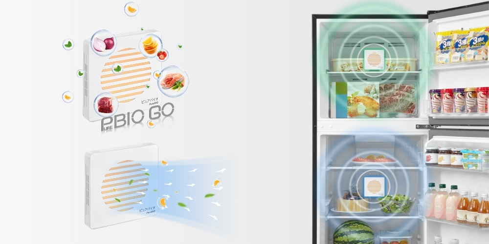 Bộ lọc PureBio Go giúp khử mùi diệt khuẩn và tạo hương cam dịu nhẹ tươi mát