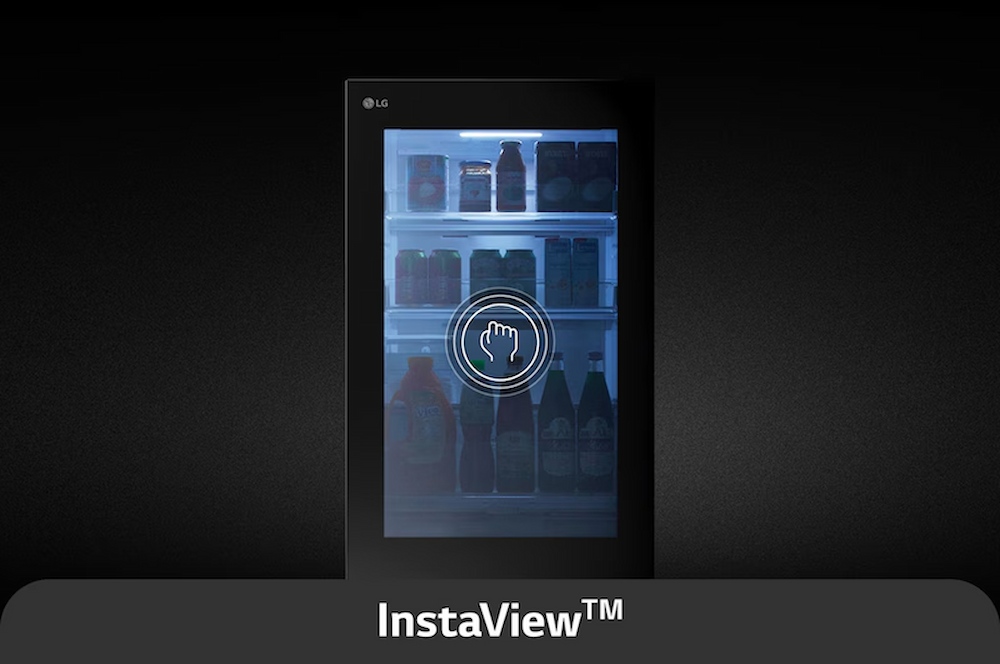 Công nghệ InstaView gõ hai lần trên cửa kính để nhìn thấy bên trong tủ lạnh LG B33BGA
