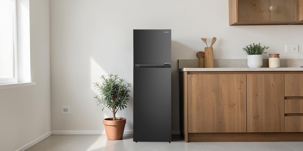 Tay cầm vân gỗ độc đáo trên tủ lạnh Toshiba Inverter GR-RT349WE-PMV(68)