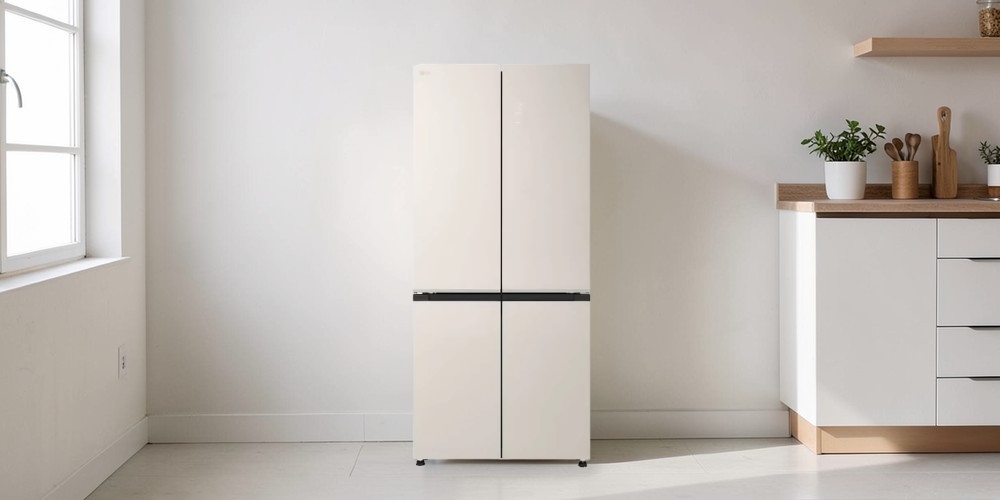 Thiết kế mặt kính màu be sang trọng trên Tủ lạnh Inverter 510 lít F51EG