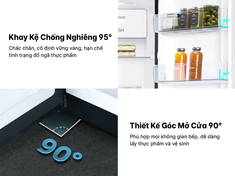 Tủ Lạnh 646 Lít AQR-S682XA(GB) dễ thao tác, chắc chắn