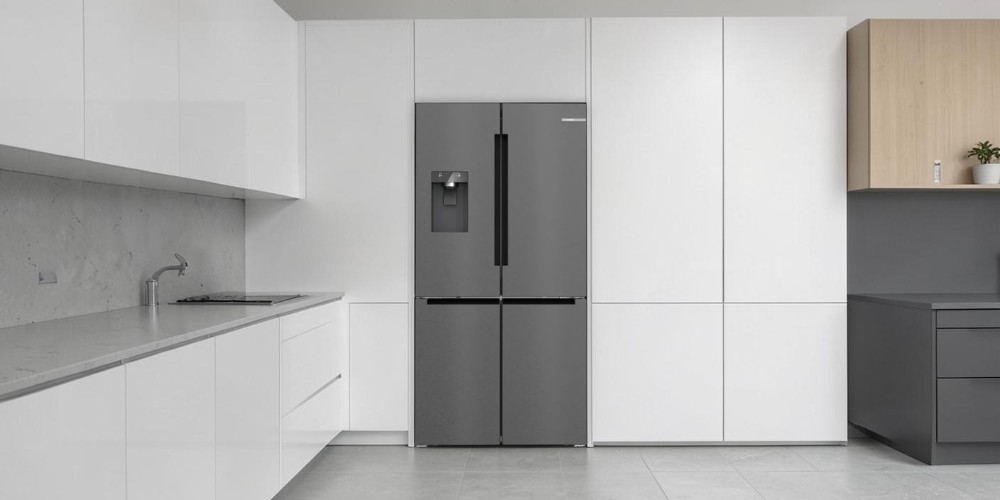 Tủ Lạnh Bosch KFI96AXEA nhiều cửa màu inox đậm, thiết kế sang trọng