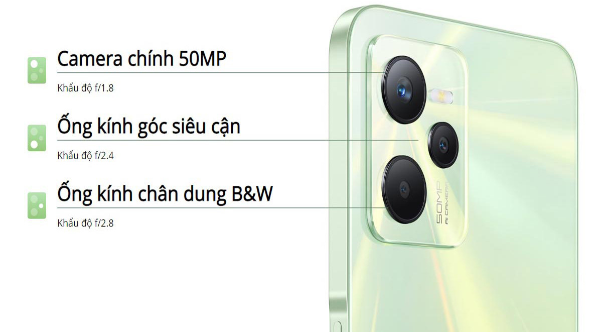 Cụm camera sắc nét trên Realme C35