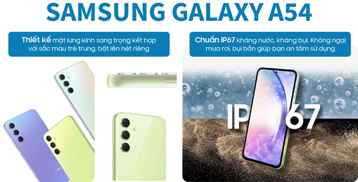 Samsung Galaxy A54 mang vẻ ngoài thời thượng