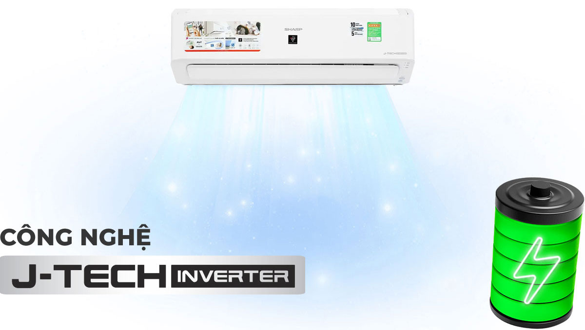 Hoạt động êm, tiết kiệm năng lượng nhờ công nghệ J-Tech Inverter, chế độ Eco.