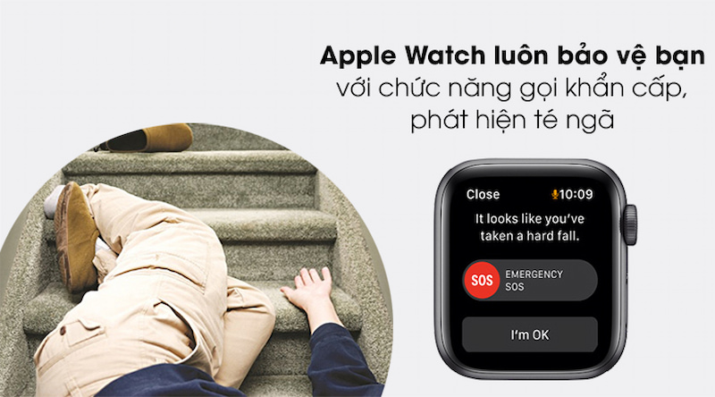 Apple Watch SE 2022 LTE 40mm theo dõi và cảnh báo khi phát hiện sự cố