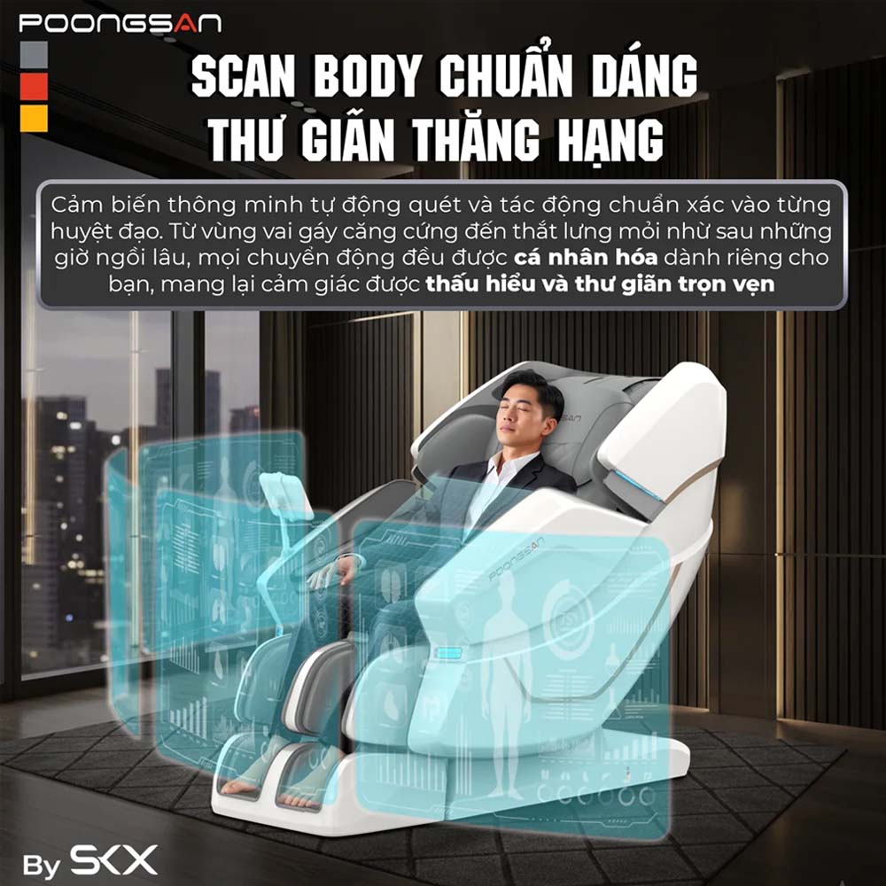 Ghế Massage Poongsan MCP-426 tích hợp AI Scan Body