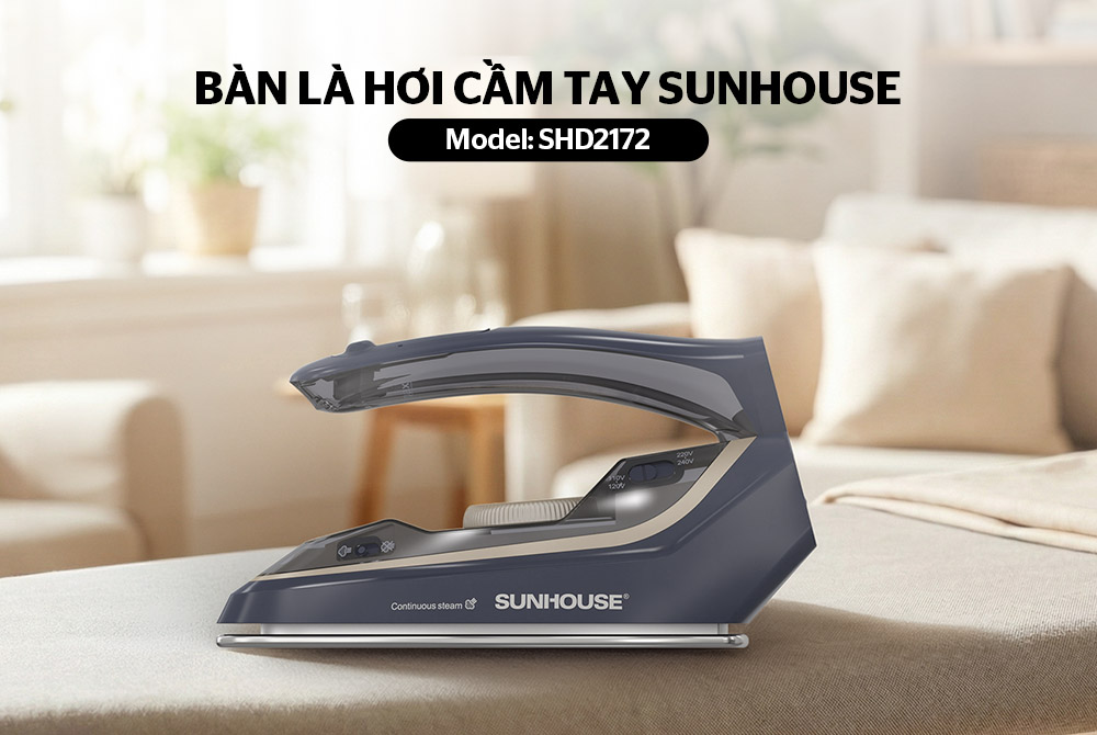 Bàn Ủi Hơi Nước Cầm Tay Sunhouse SHD2172 có dung tích bình chứa lý tưởng