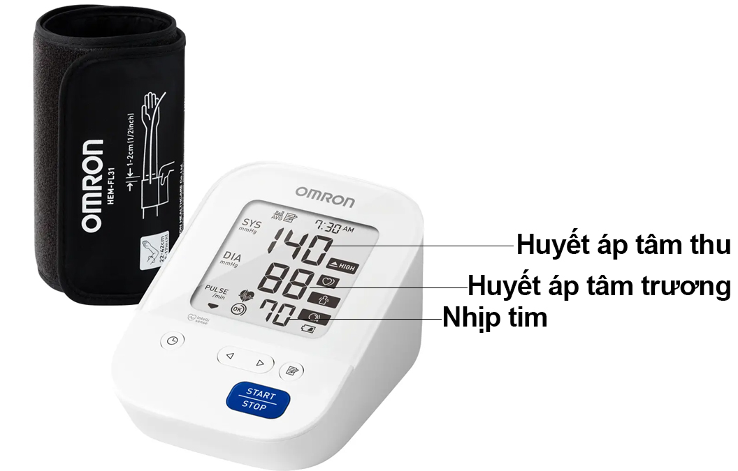 Cách đọc kết quả đo máy đo huyết áp Omron HEM 7156