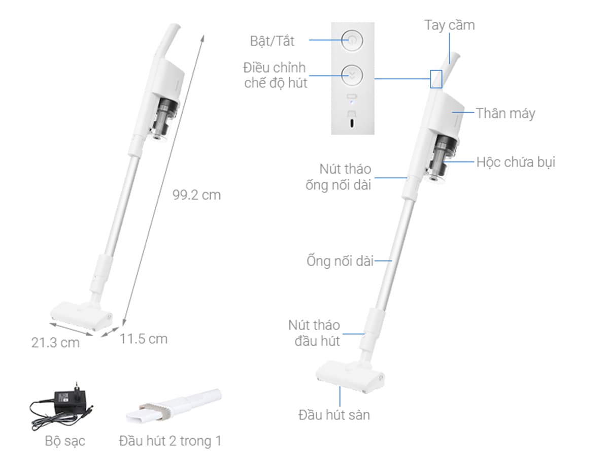 Cấu tạo của máy hút bụi không dây Panasonic MC-SB33JW046 