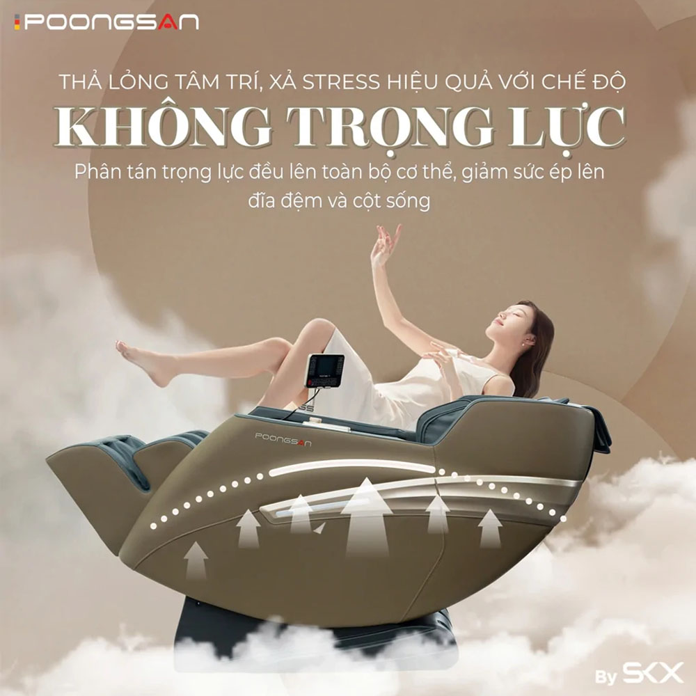 Ghế Massage Poongsan MCP-106 tích hợp chế độ Zero Gravity