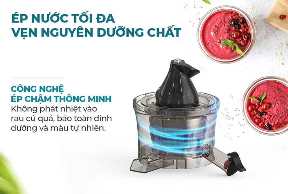 Máy Ép Chậm Sunhouse SHD5503 ứng dụng công nghệ ép chậm thông minh