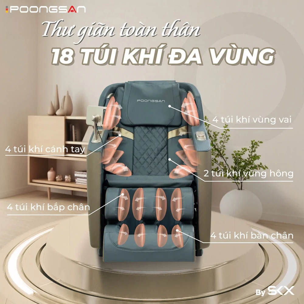 Ghế Massage Poongsan MCP-106 mang lại hiệu quả massage toàn diện