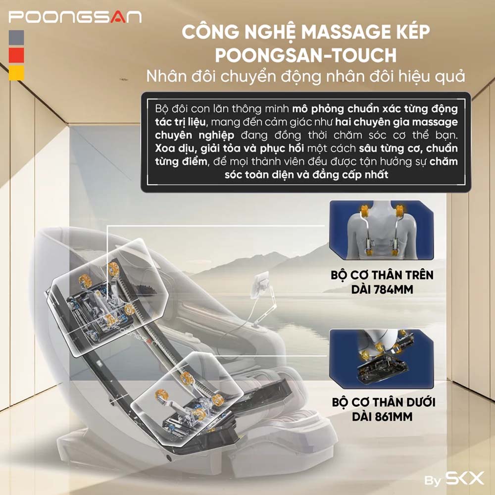 Công nghệ massage kép PoongsanTouch - nhân đôi hiệu quả