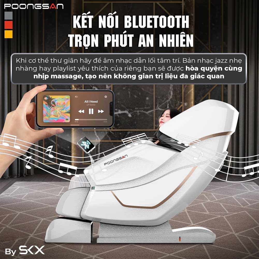 Ghế Massage Poongsan MCP-426 hỗ trợ kết nối Bluetooth
