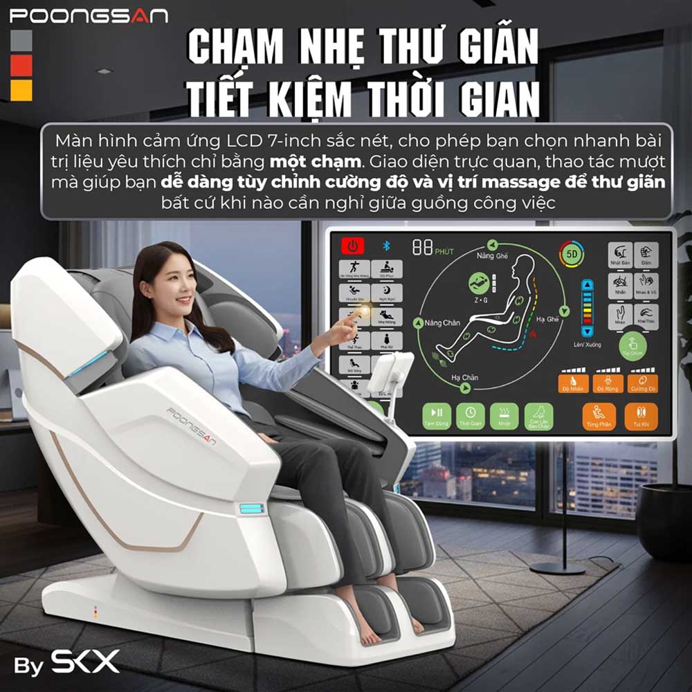 Màn hình cảm ứng LCD với giao diện trực quan, dễ sử dụng