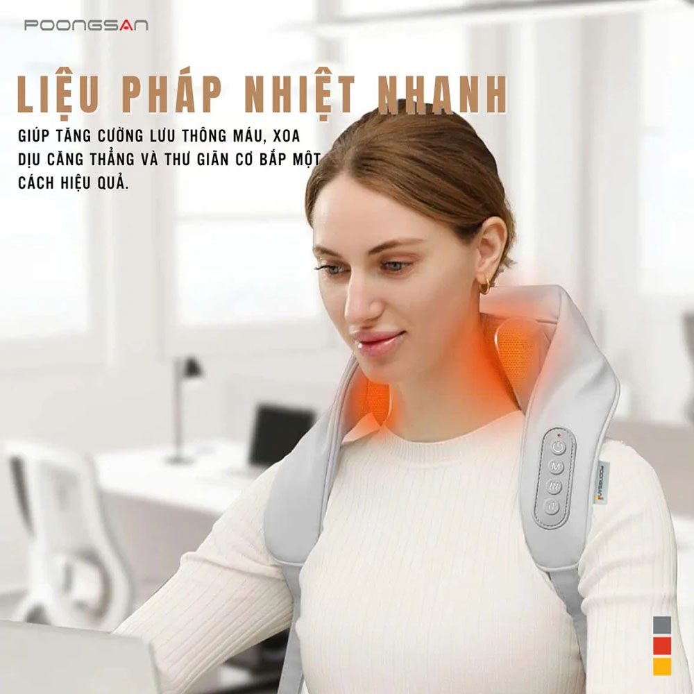 Gối Massage Poongsan N18 mang đến giải pháp thư giãn tiện lợi tại nhà