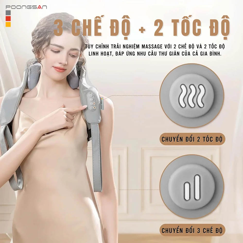 Gối Massage Poongsan N18 cho phép cá nhân hóa trải nghiệm massage