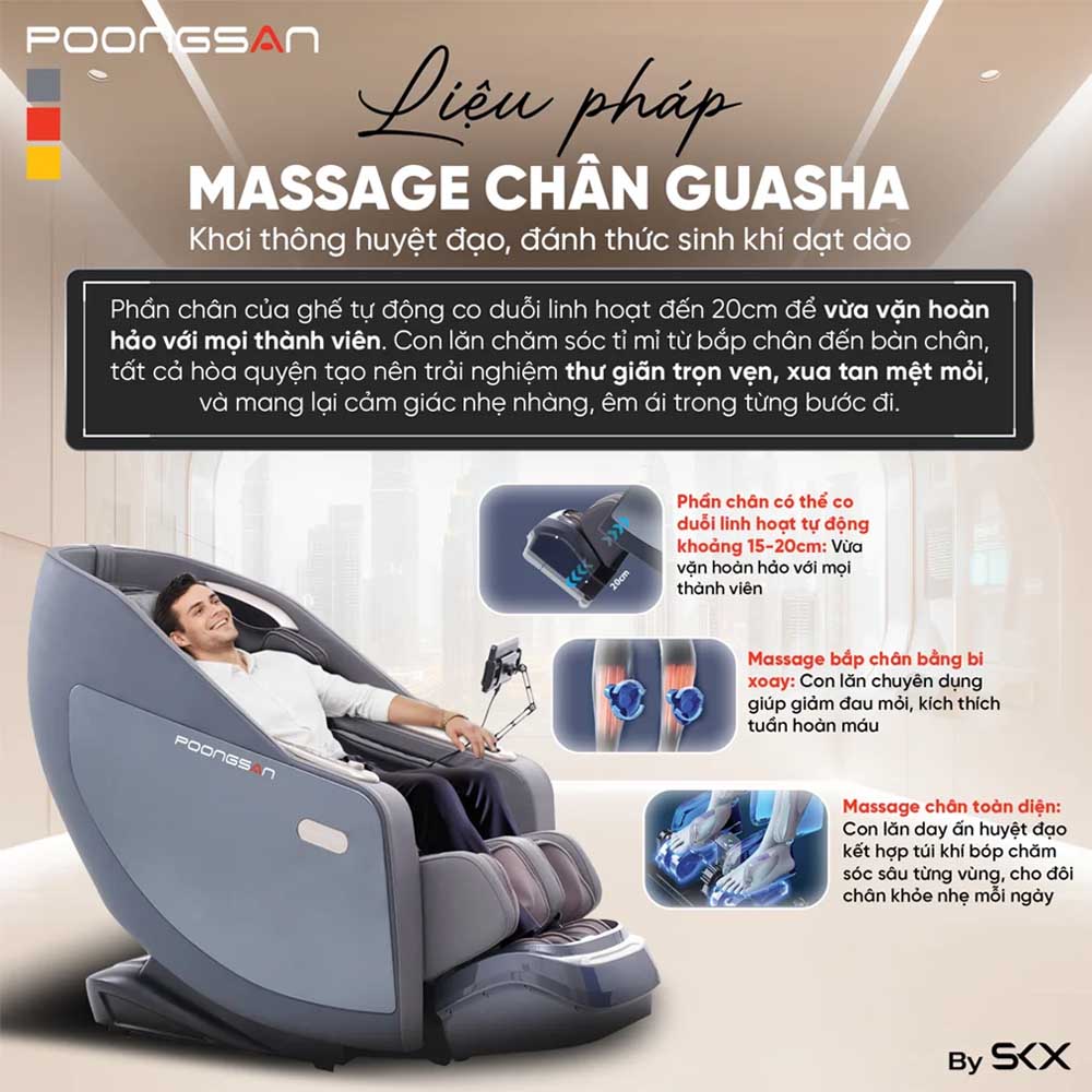 Poongsan MCP-306 tích hợp hệ thống Massage chân Guasha