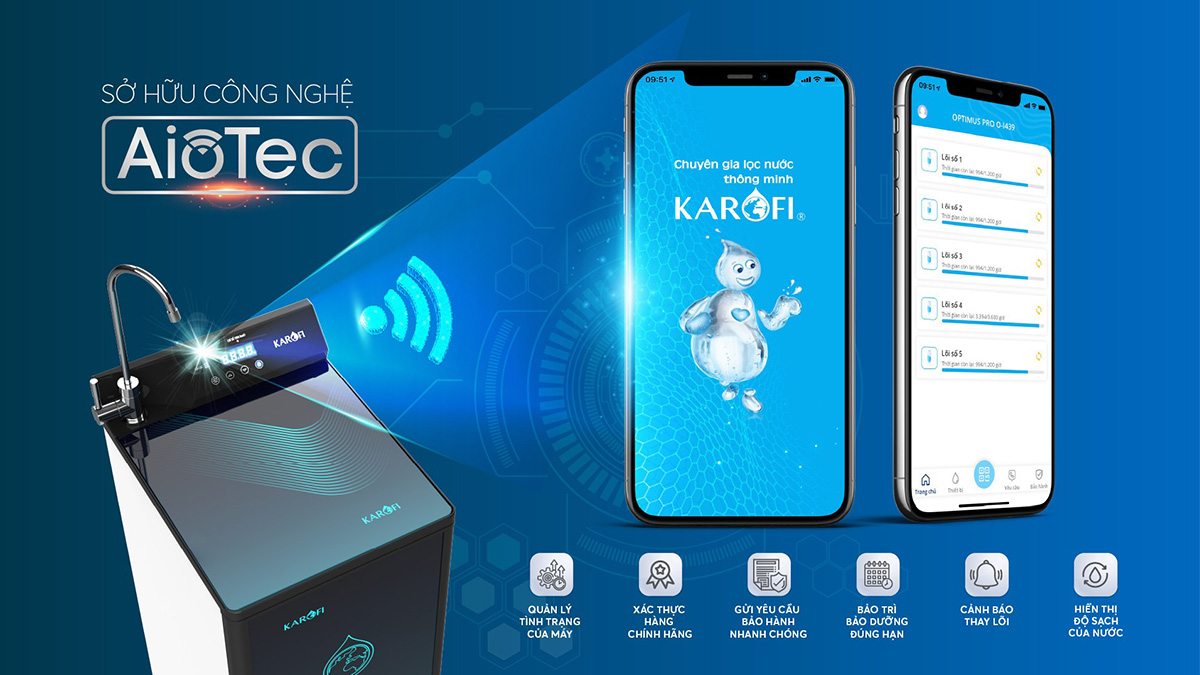 Karofi KAQ-P95 10 lõi có thể giám sát từ xa bằng smartphone