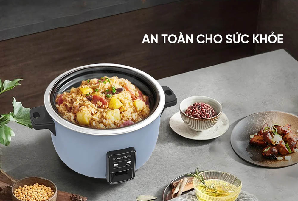 Nồi Cơm Điện Sunhouse SHD8156 sở hữu lòng nồi phủ nhôm Anod