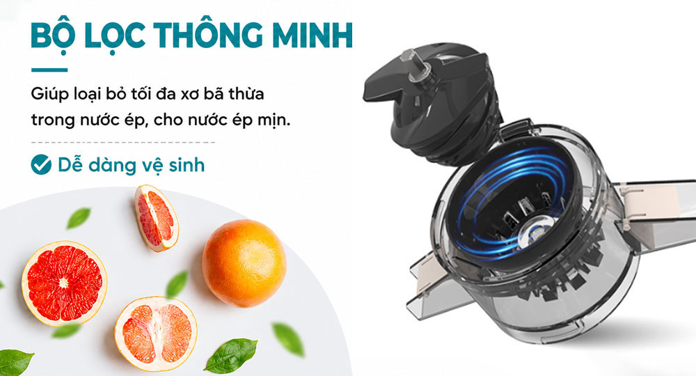 Máy Ép Chậm Sunhouse SHD5518 tích hợp lưới lọc nhựa