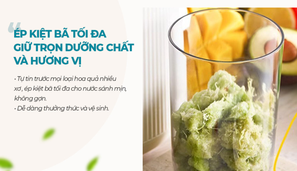 Sunhouse SHD5504 ép kiệt bã, thách thức mọi loại rau củ quả nhiều xơ