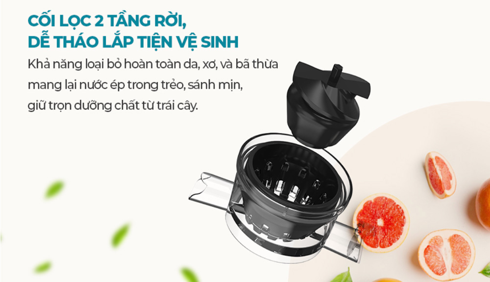 Cối lọc 2 tầng dễ tháo lắp, tiện vệ sinh sau khi sử dụng