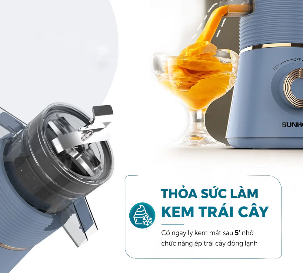 Chức năng làm kem trái cây đông lạnh tiện lợi