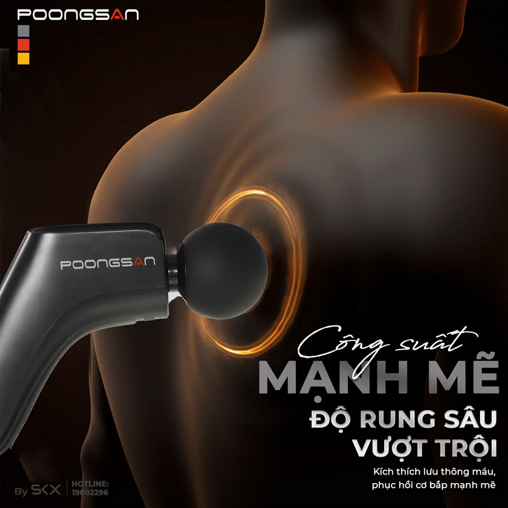 Máy Massage Cầm Tay Poongsan G24 tạo ra lực rung sâu